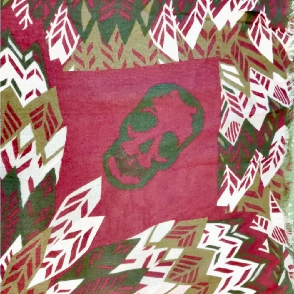 Zadig & Voltaire KERRY Butterfly Skull Feather Scarf 🧣 red NWT $198